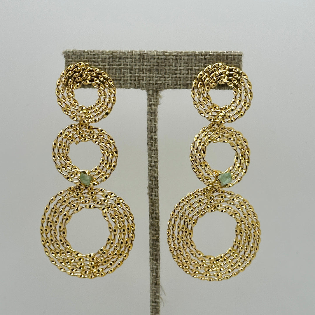 Triple Spiral Esmeralda Earrings