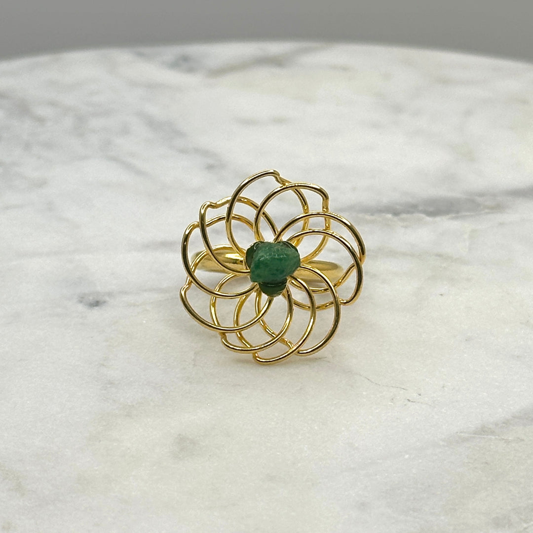 Spiral Flor Esmeralda Ring