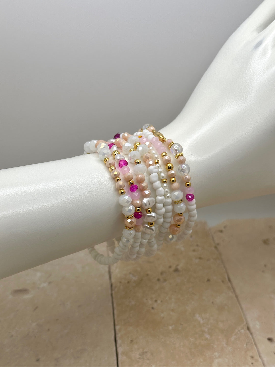 Pink & White Bracelets