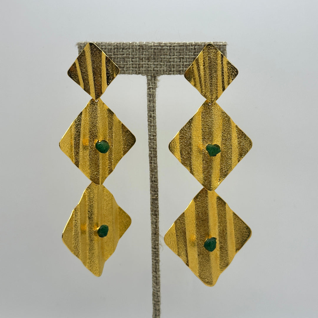 Triangle Esmeralda Earrings