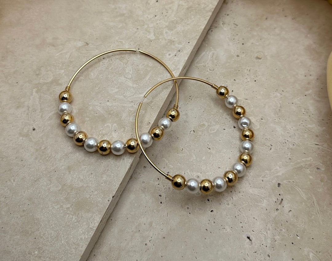Perla y Oro Hoops L
