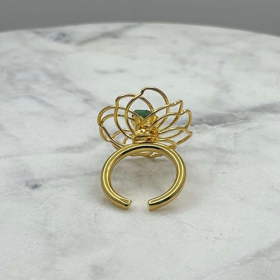 Spiral Flor Esmeralda Ring