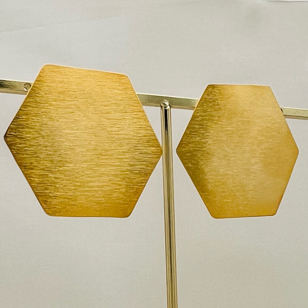 Hex Gold Earring