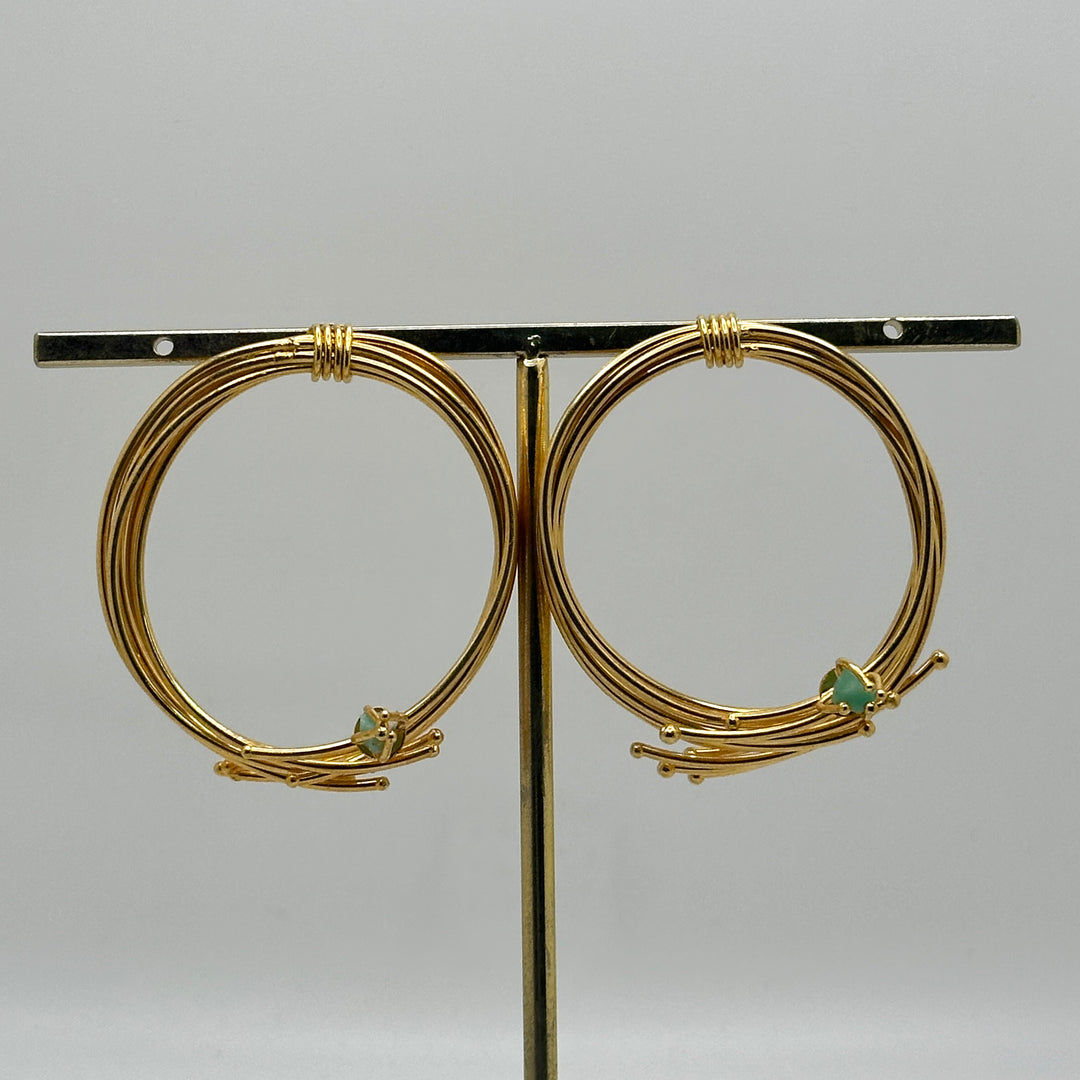 Circular Esmeralda Earrings