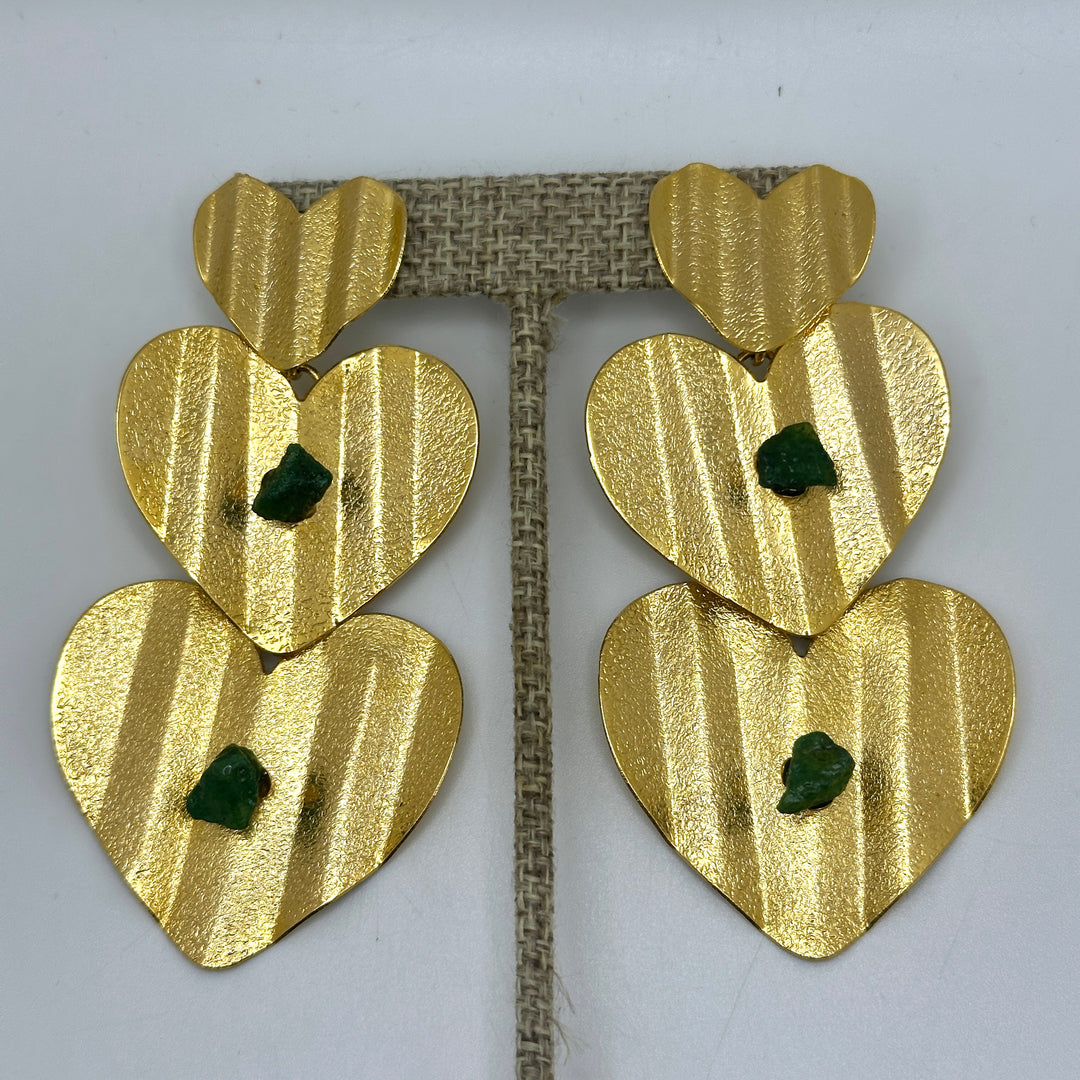 Hearts Esmeralda Earrings
