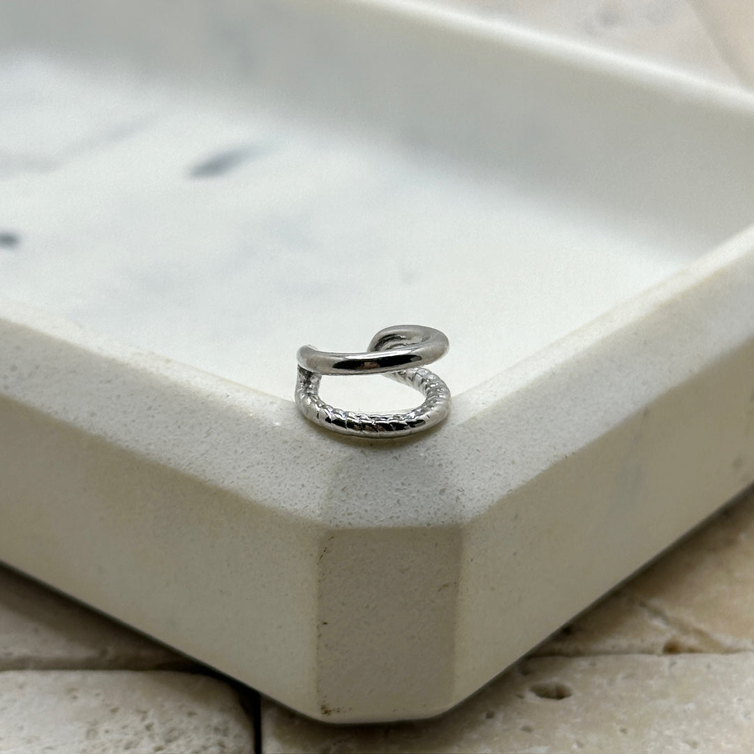 Two Silver Linea Earcuff