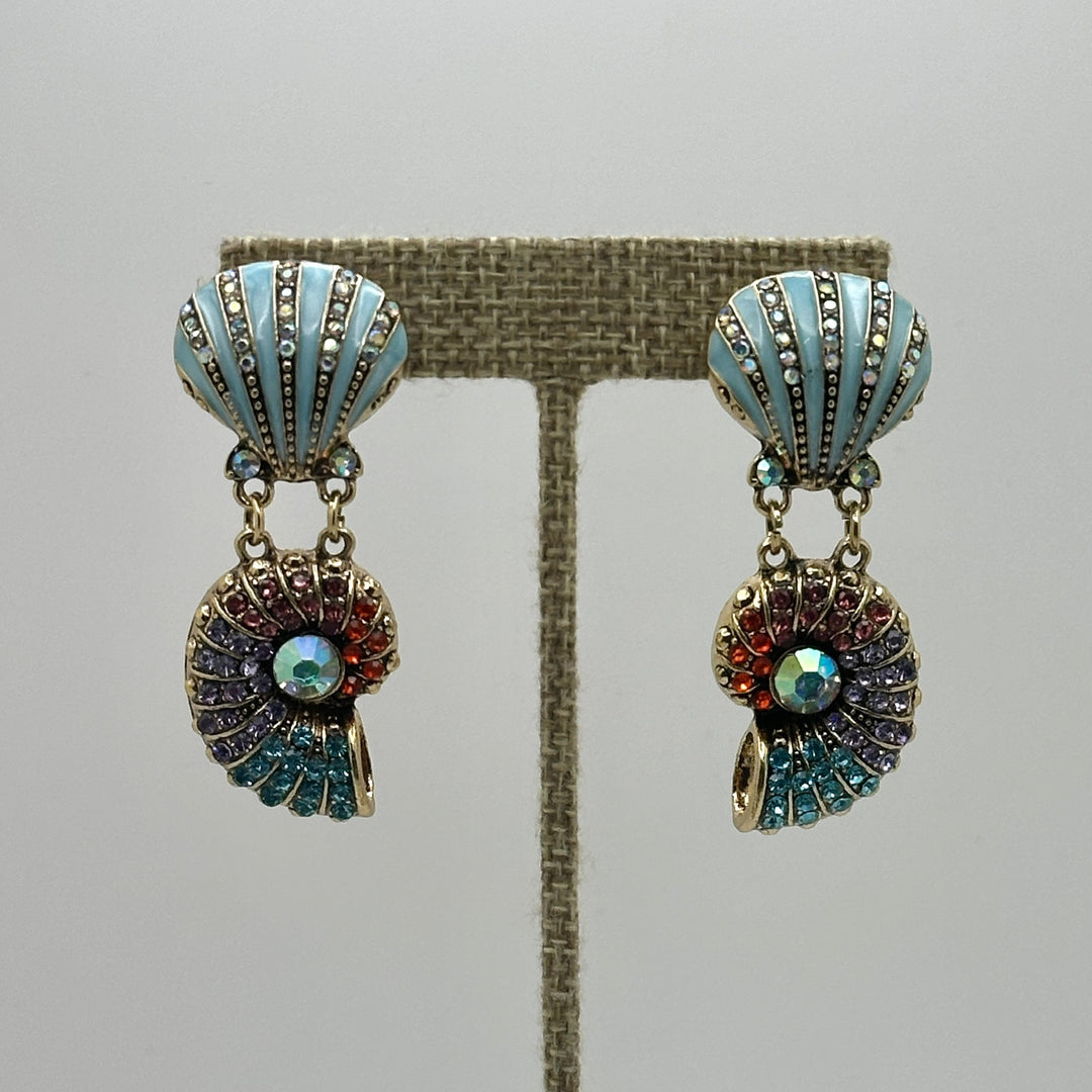 Blue Caracol Sparkle Earrings