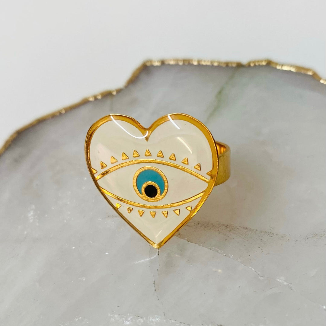 Eye Love White Ring