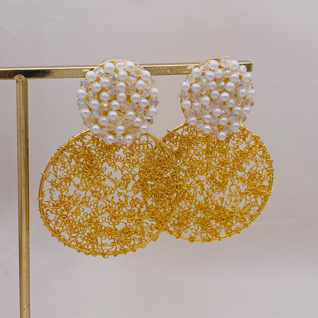 XL Tejido Perla Earrings