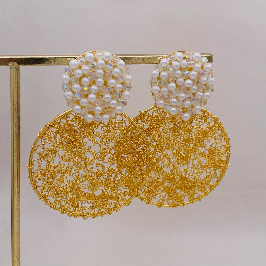 XL Tejido Perla Earrings