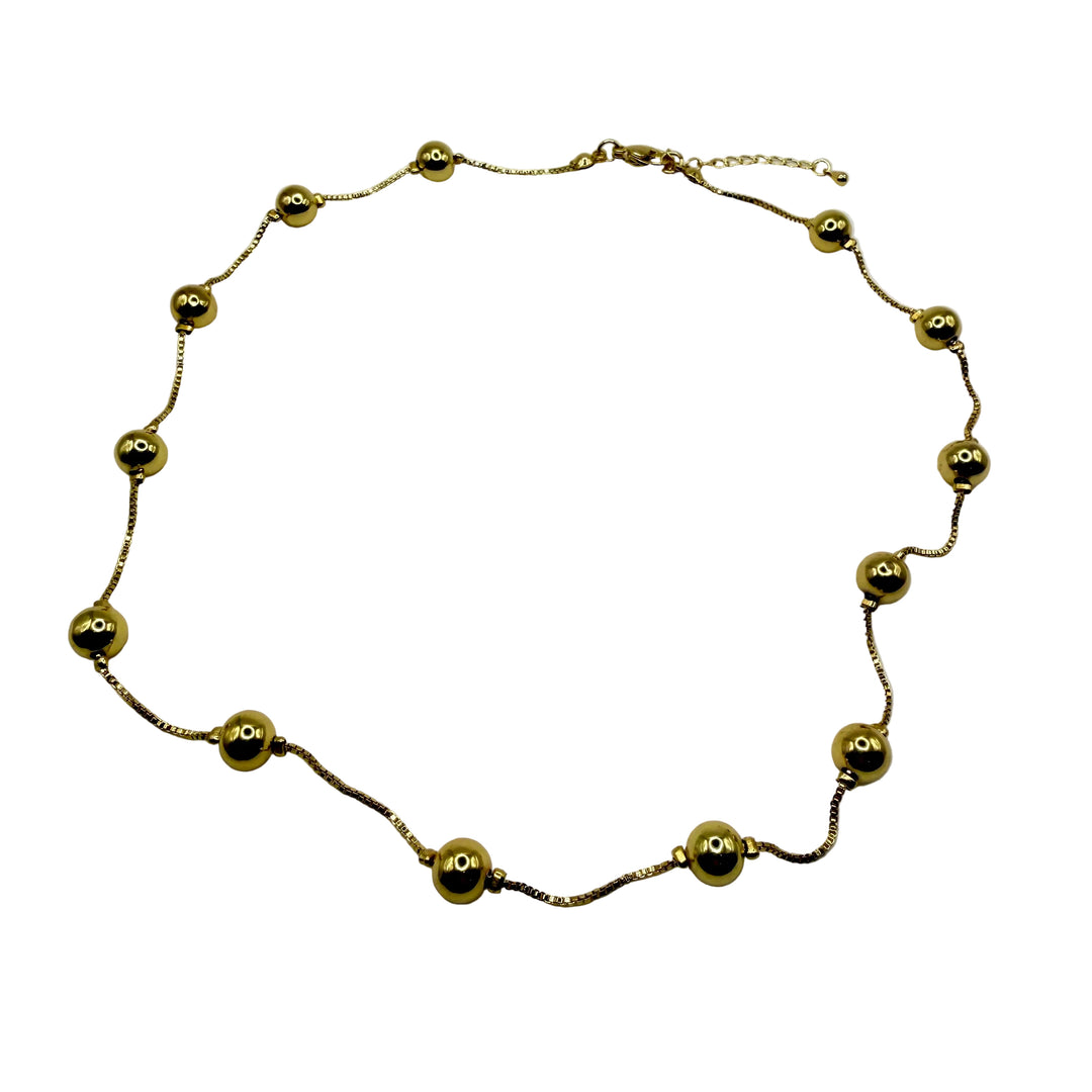 Golden small dots necklace