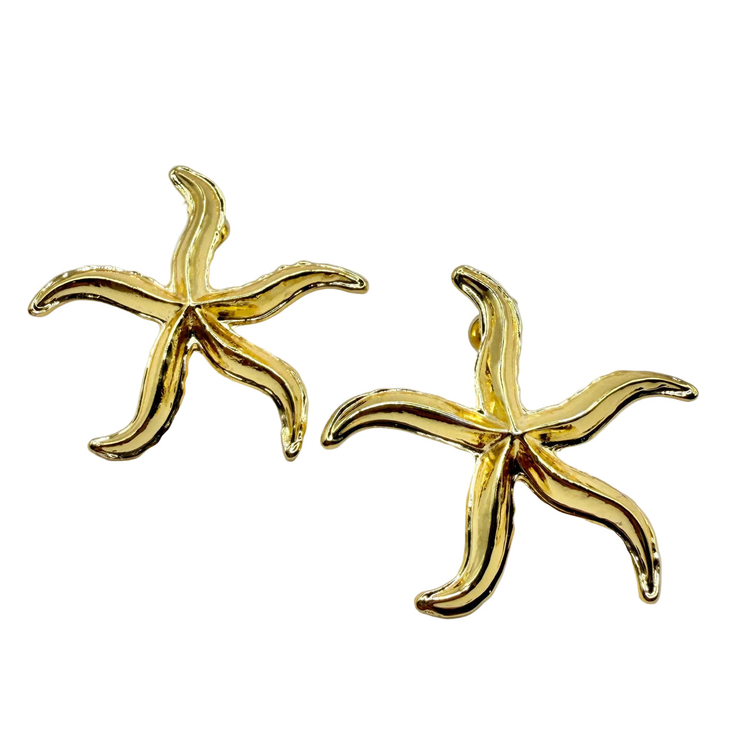 Golden sea star earrings