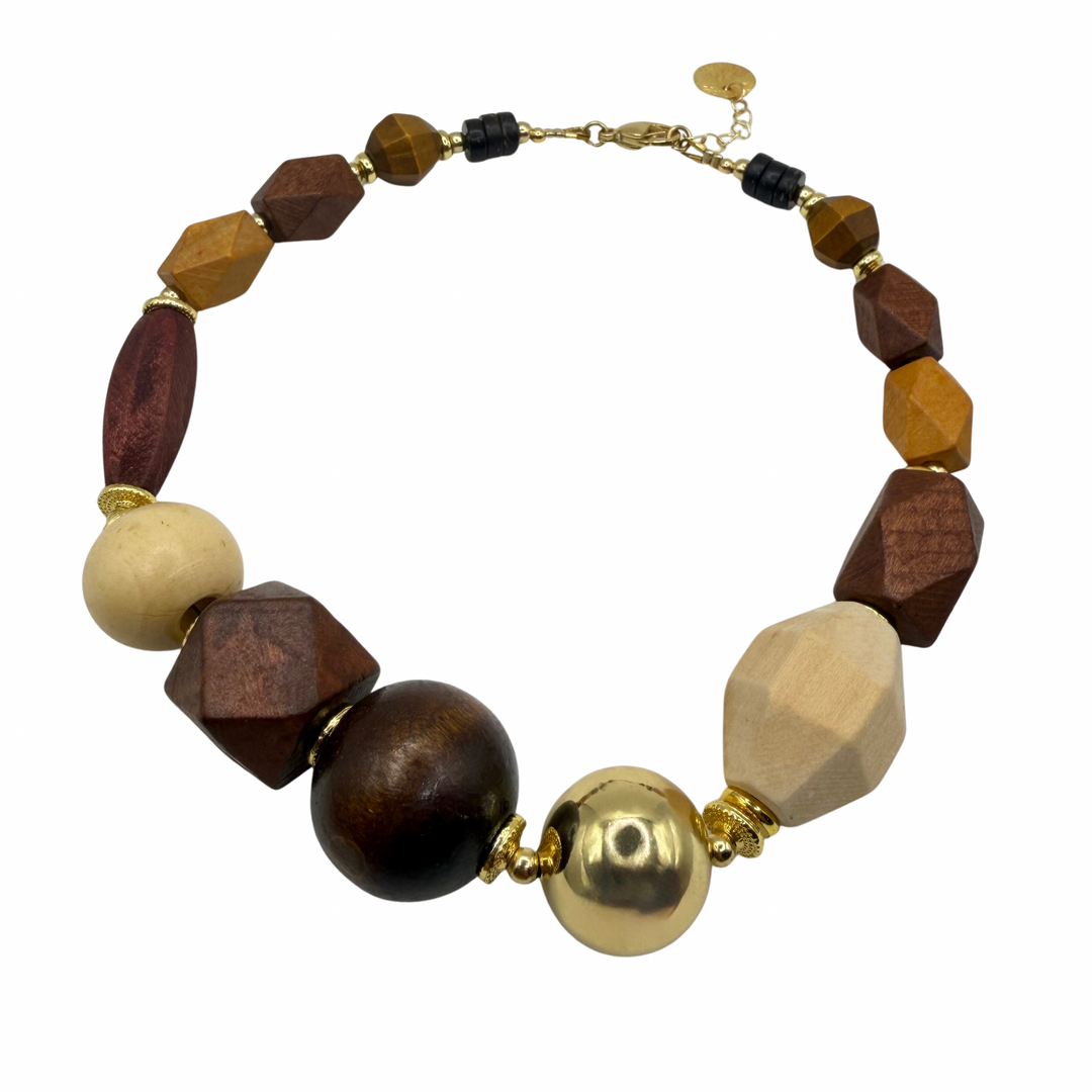 Wood tones choker