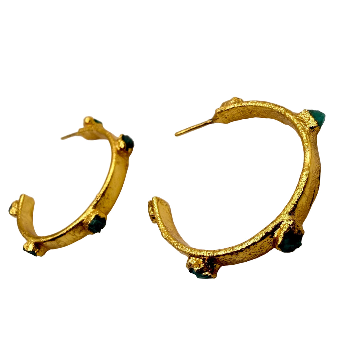 Emerald orbit earrings