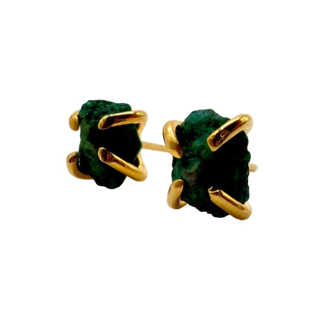 Dots emerald earrings