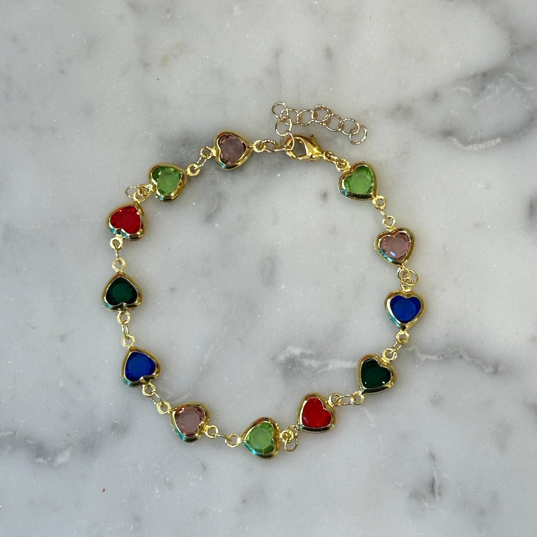 Multicolor Hearts Bracelet