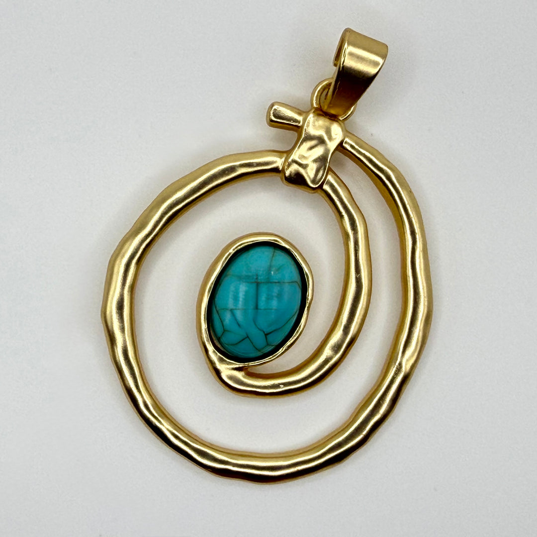 Turquoise spiral charm