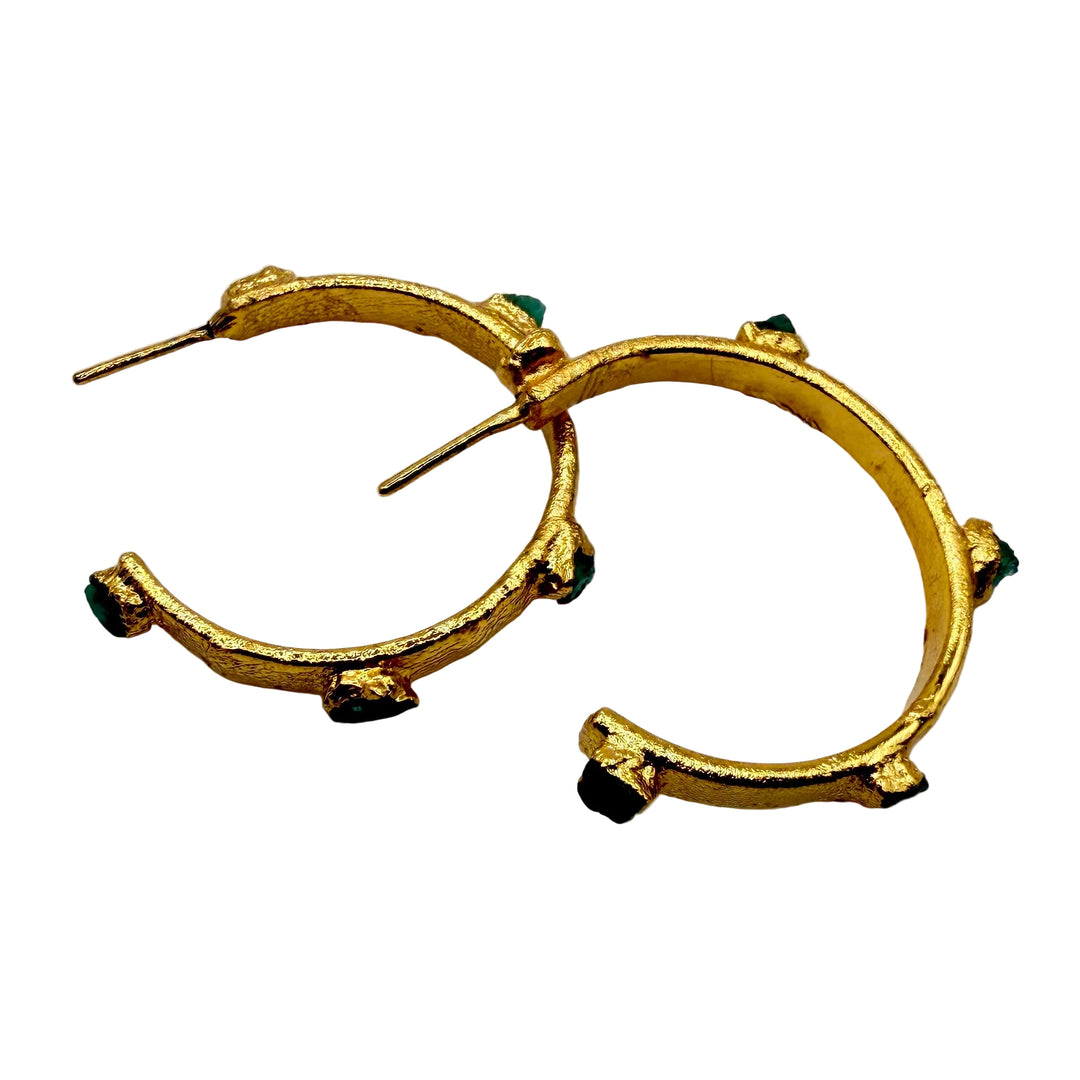Emerald orbit earrings