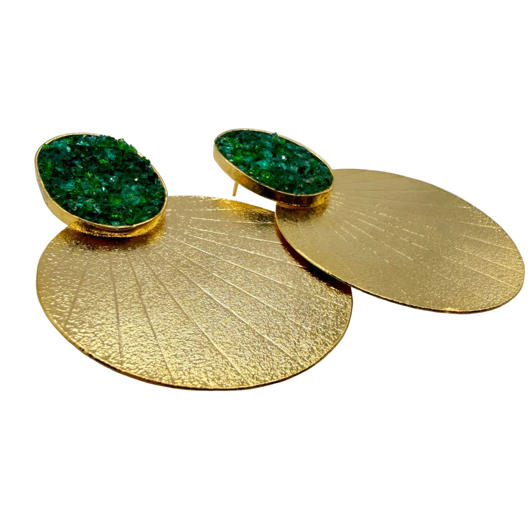 Emerald glow earrings
