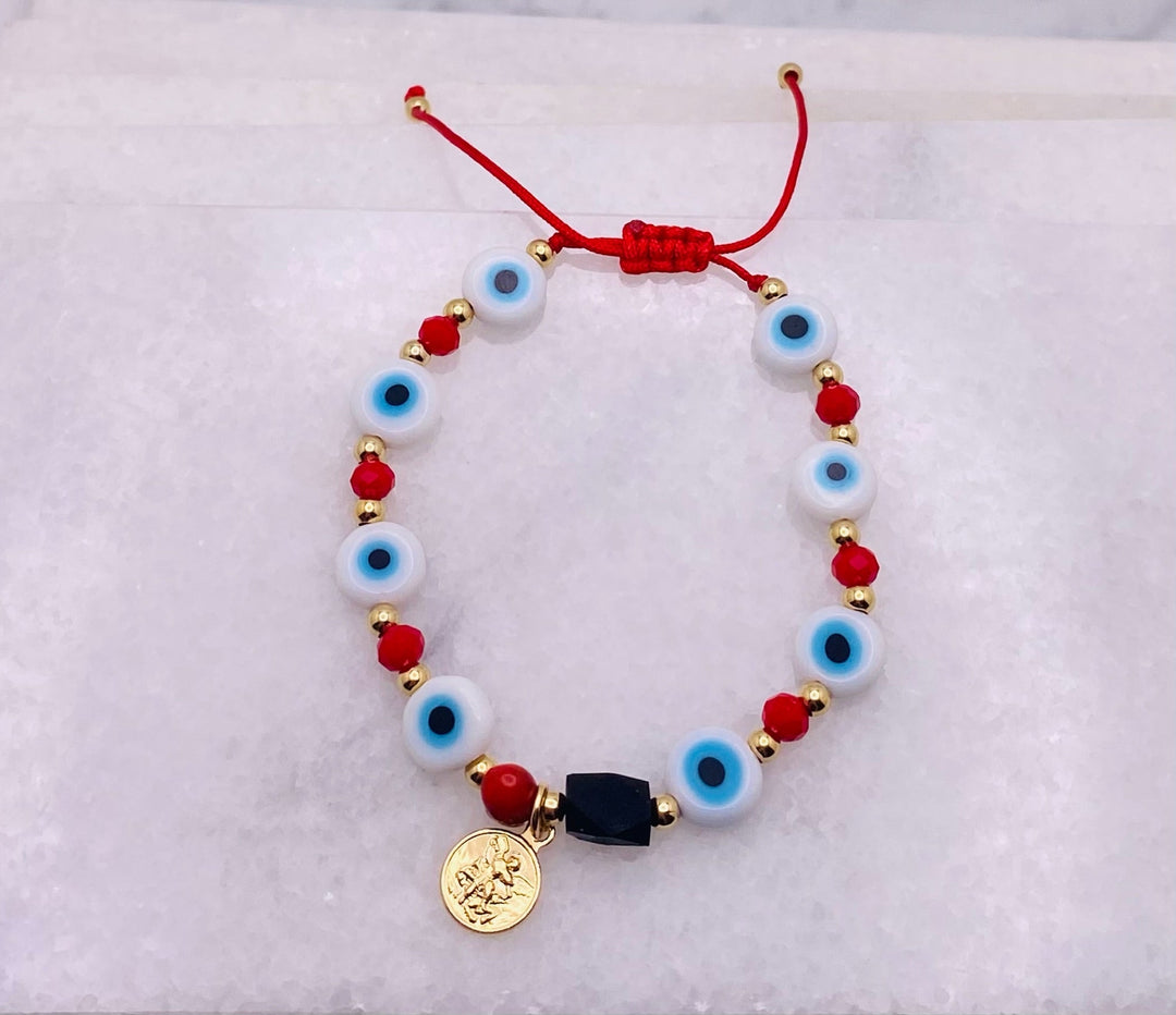 Evil Eyes White Bracelet