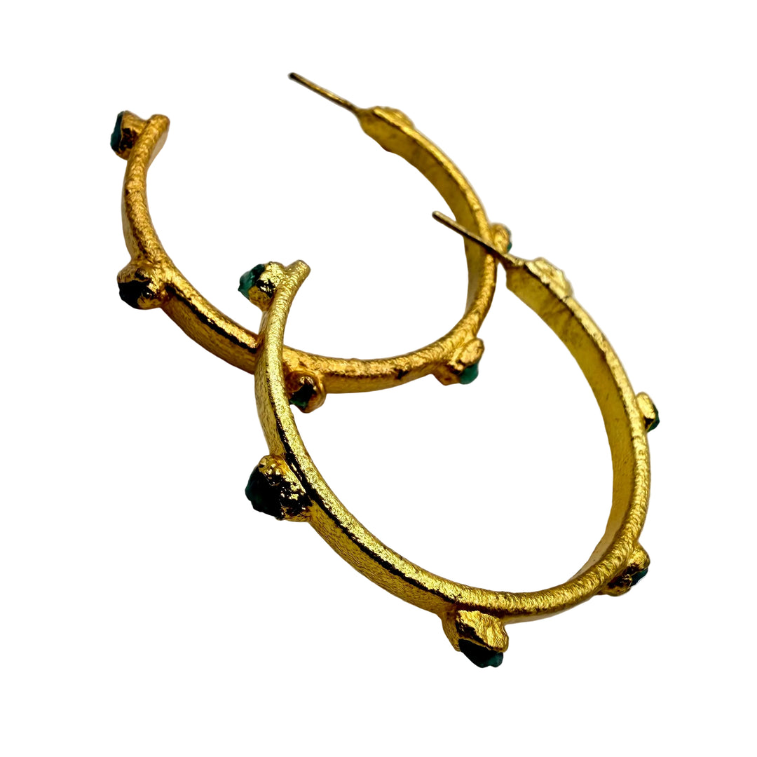 Emerald orbit earrings