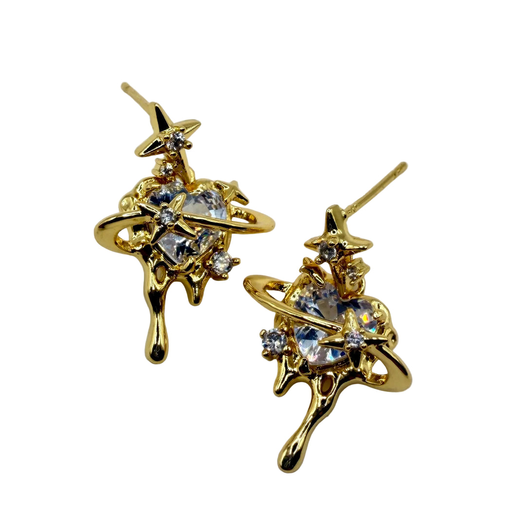 Cosmic heart earrings
