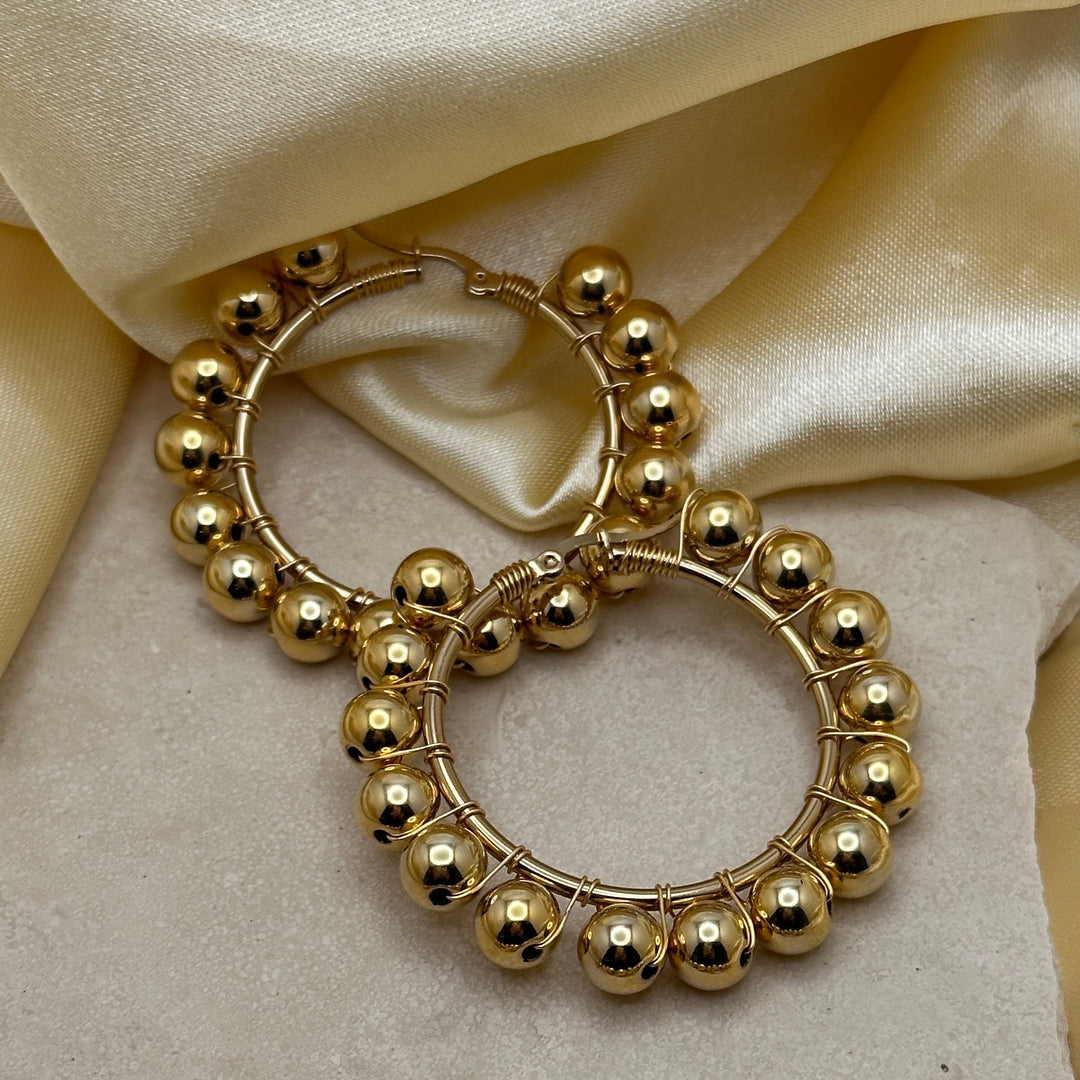 Gold Bubbles Hoops L