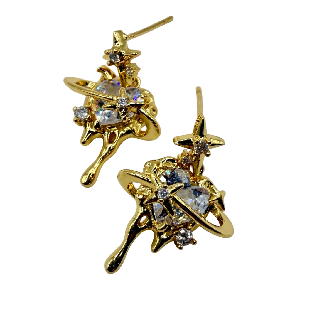 Cosmic heart earrings