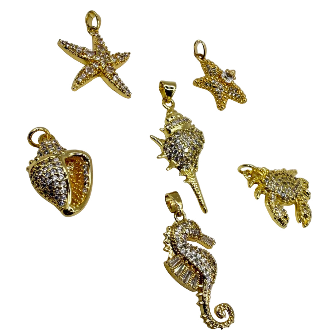 Golden glitter charm