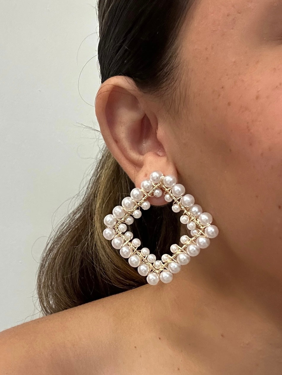 Triangle Pearl Stud