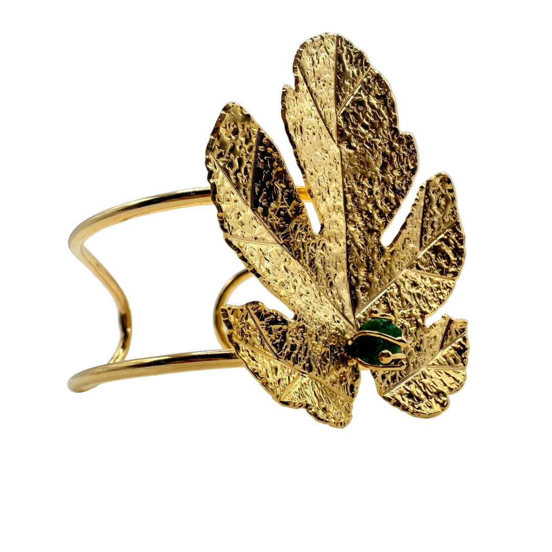 Golden Leaf Emerald Bracelet