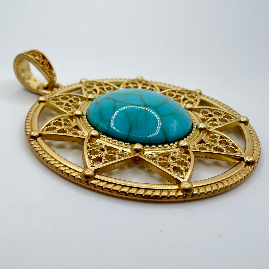 Turquoise mandala charm