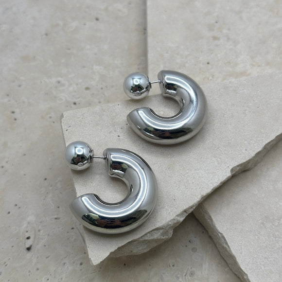 Laia Silver Hoops