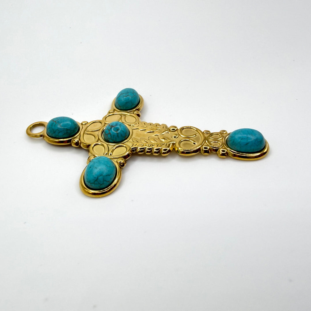 Turquoise crucifix charm