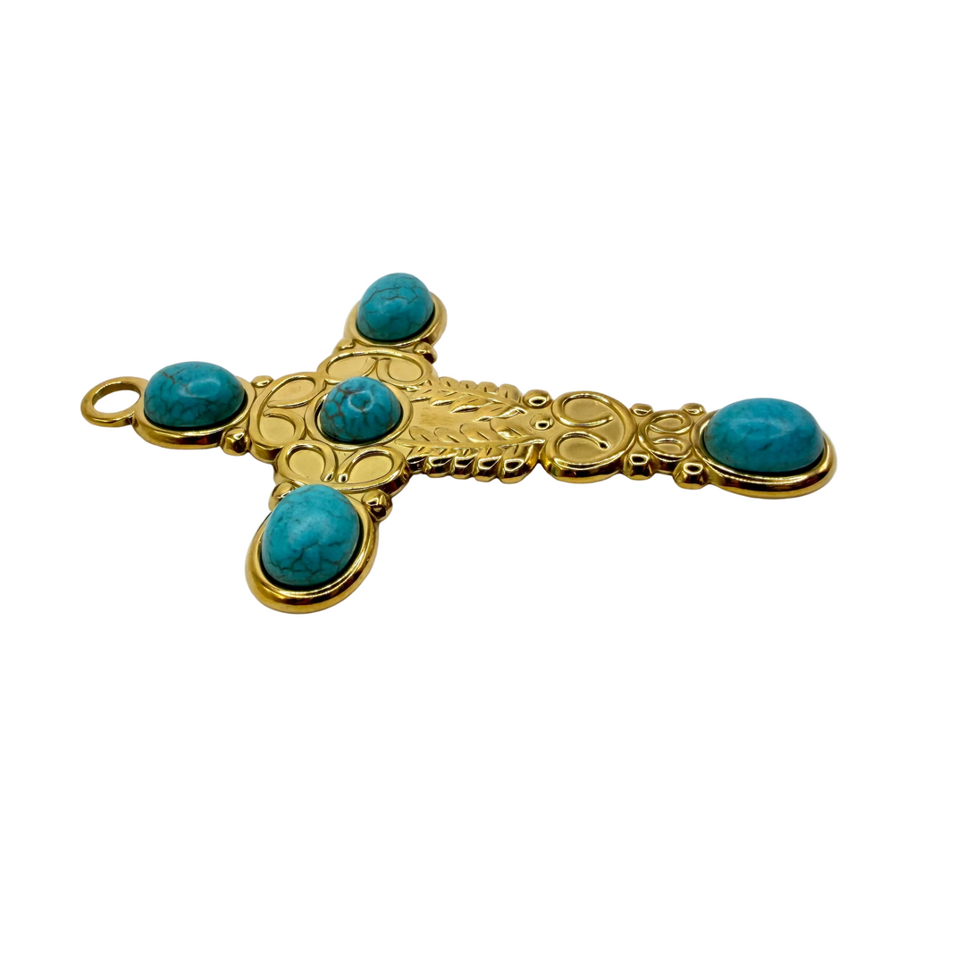 Turquoise crucifix charm