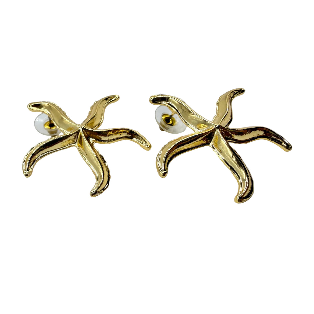Golden sea star earrings