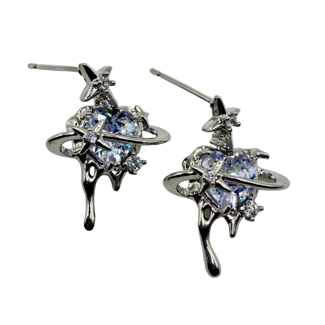 Cosmic heart earrings