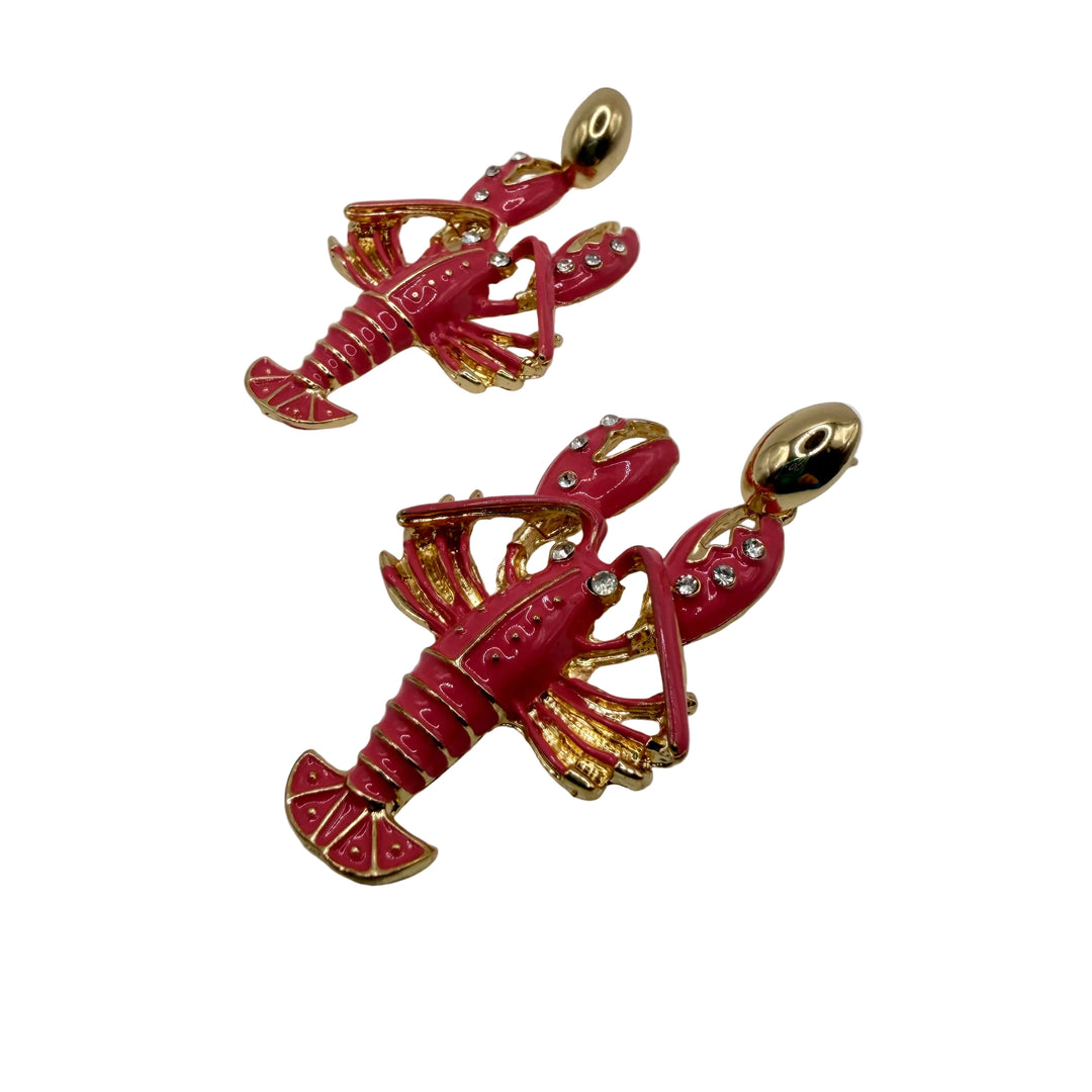Pink Lobster earrings