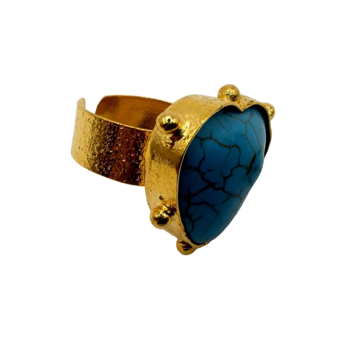 Turquoise heart ring