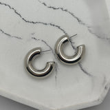 Chunky Silver L Hoops
