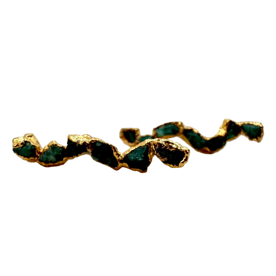 Emerald twist earrings