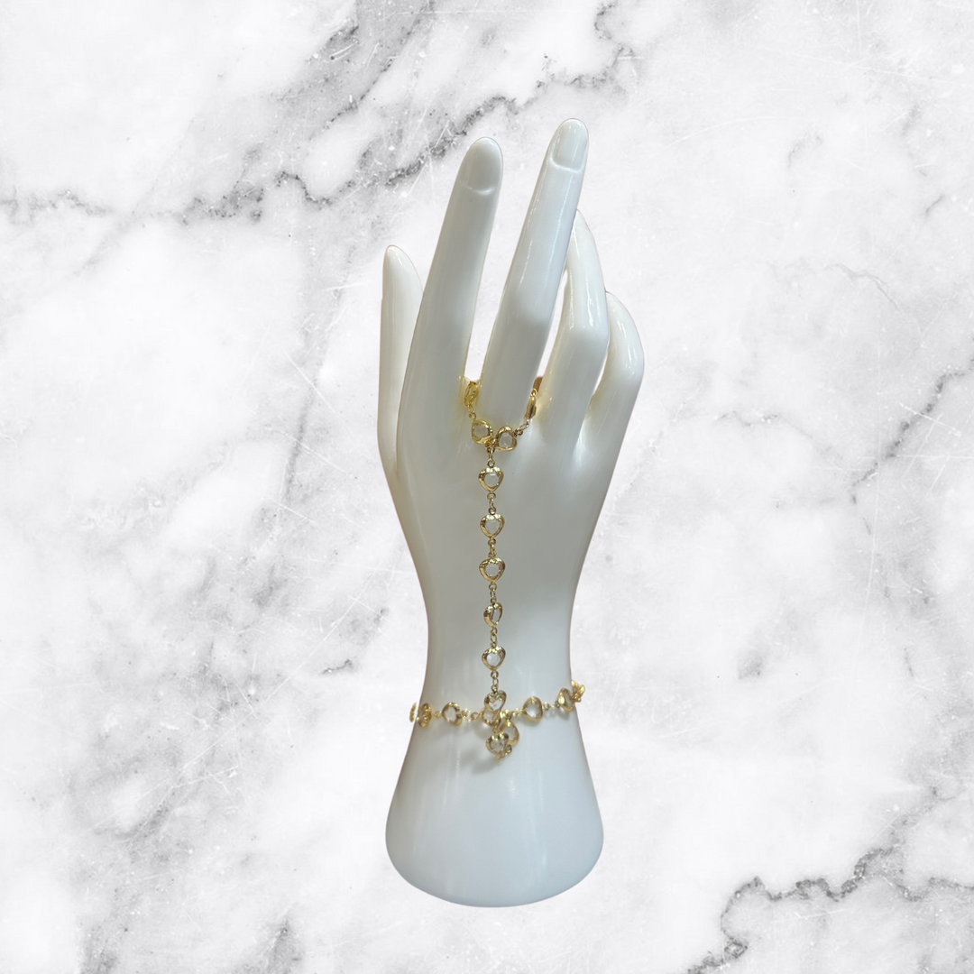 Clear Hearts Handchain