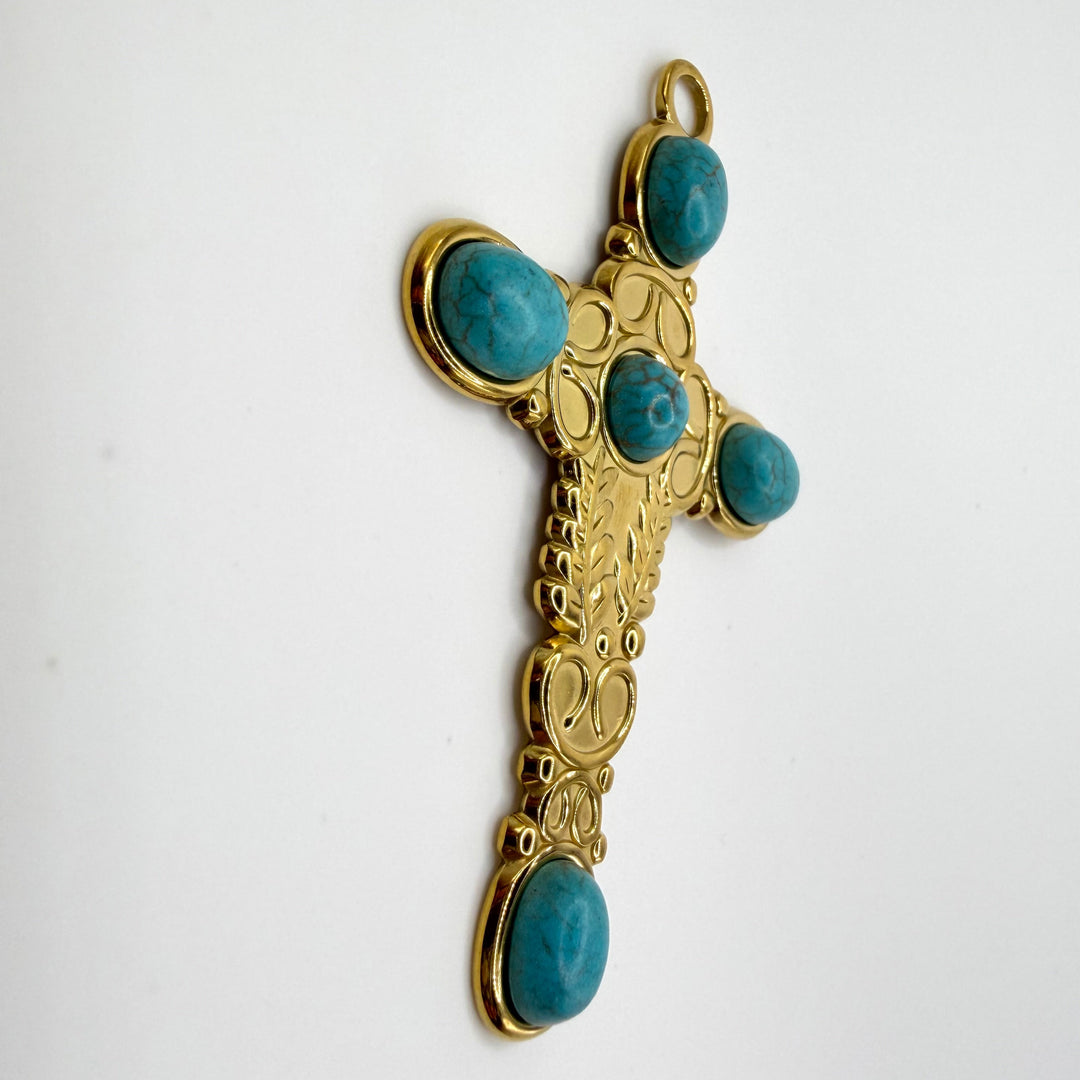 Turquoise crucifix charm