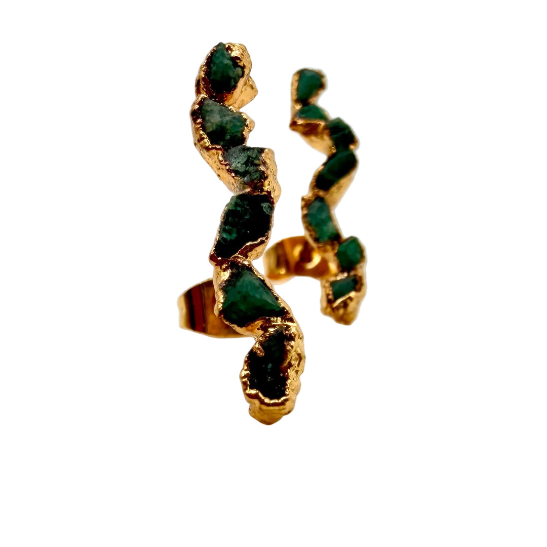 Emerald twist earrings