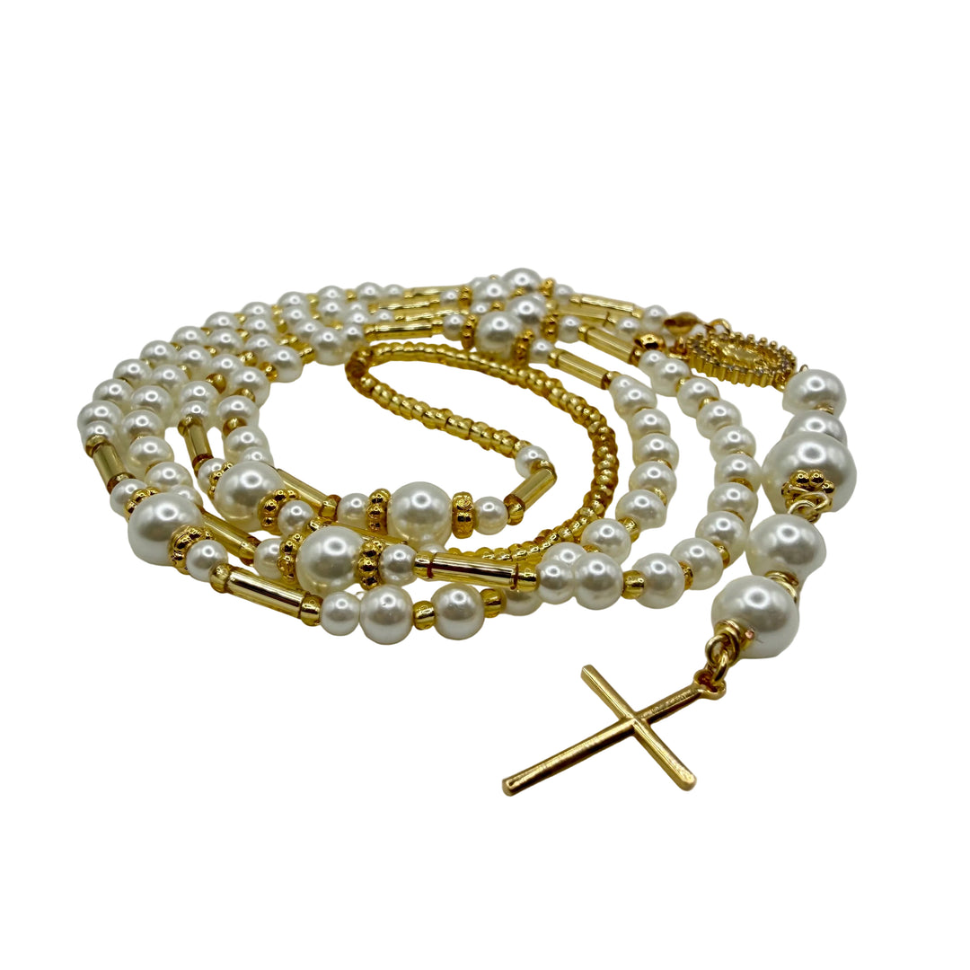 Pearl rosary necklace