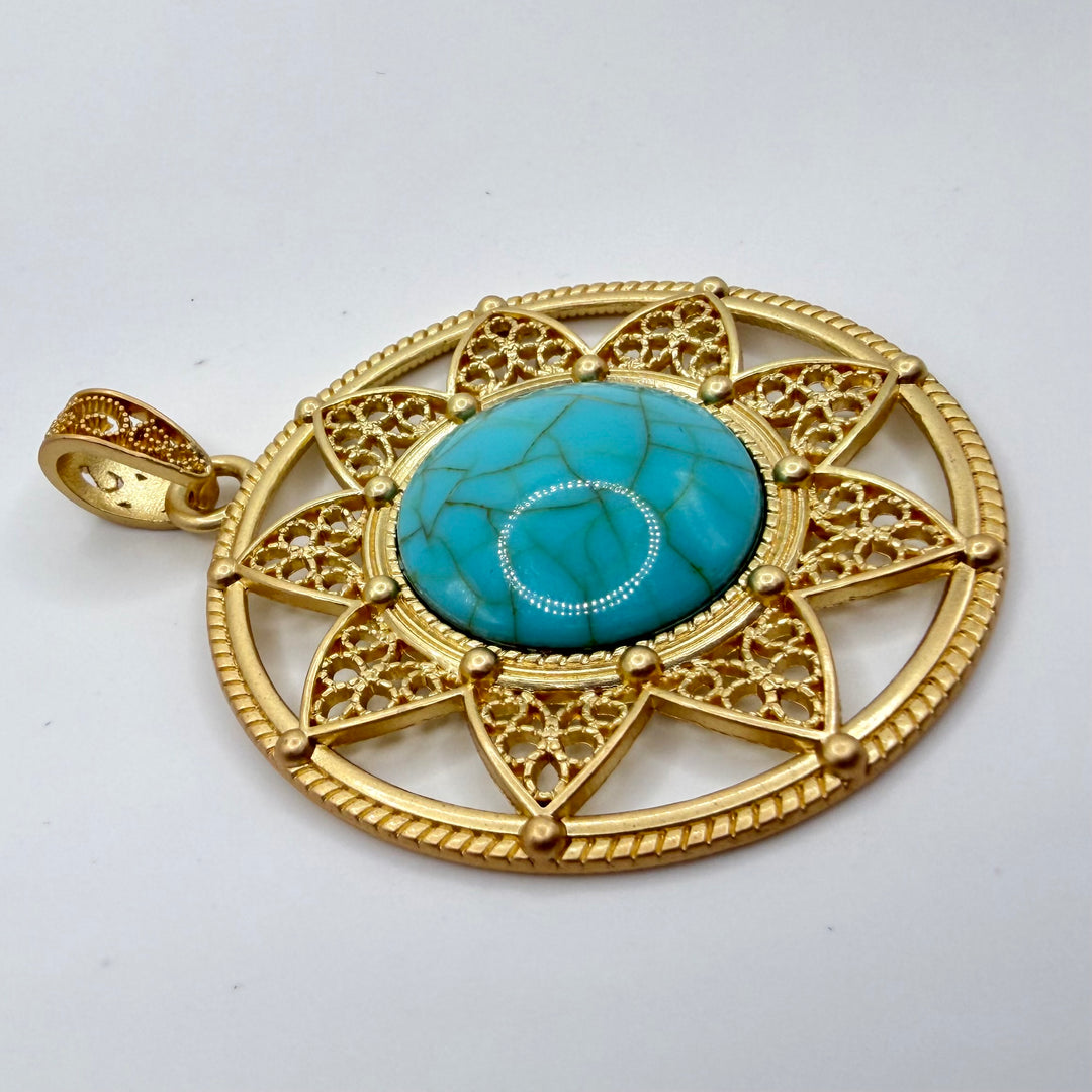 Turquoise mandala charm