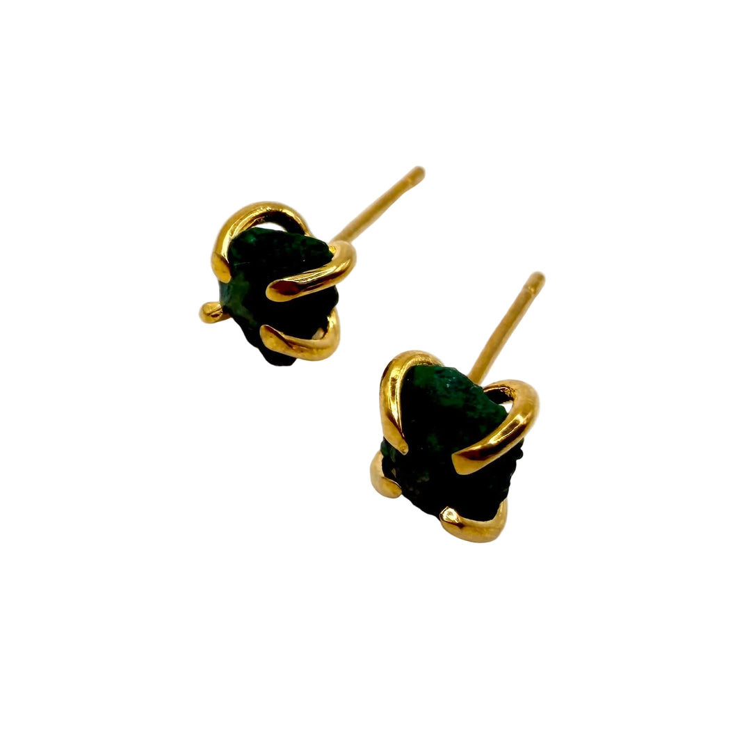 Dots emerald earrings