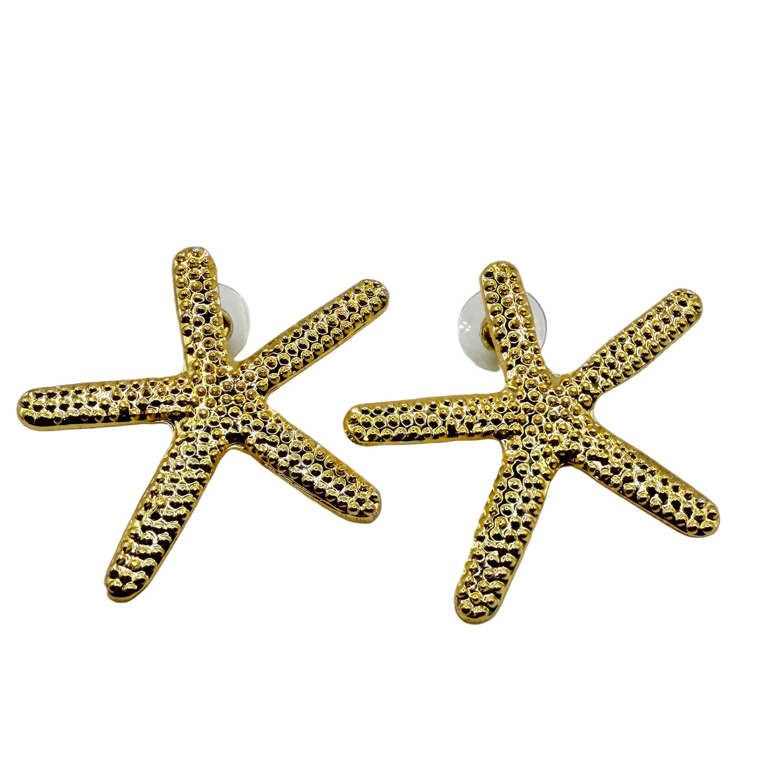 Golden starfish earrings
