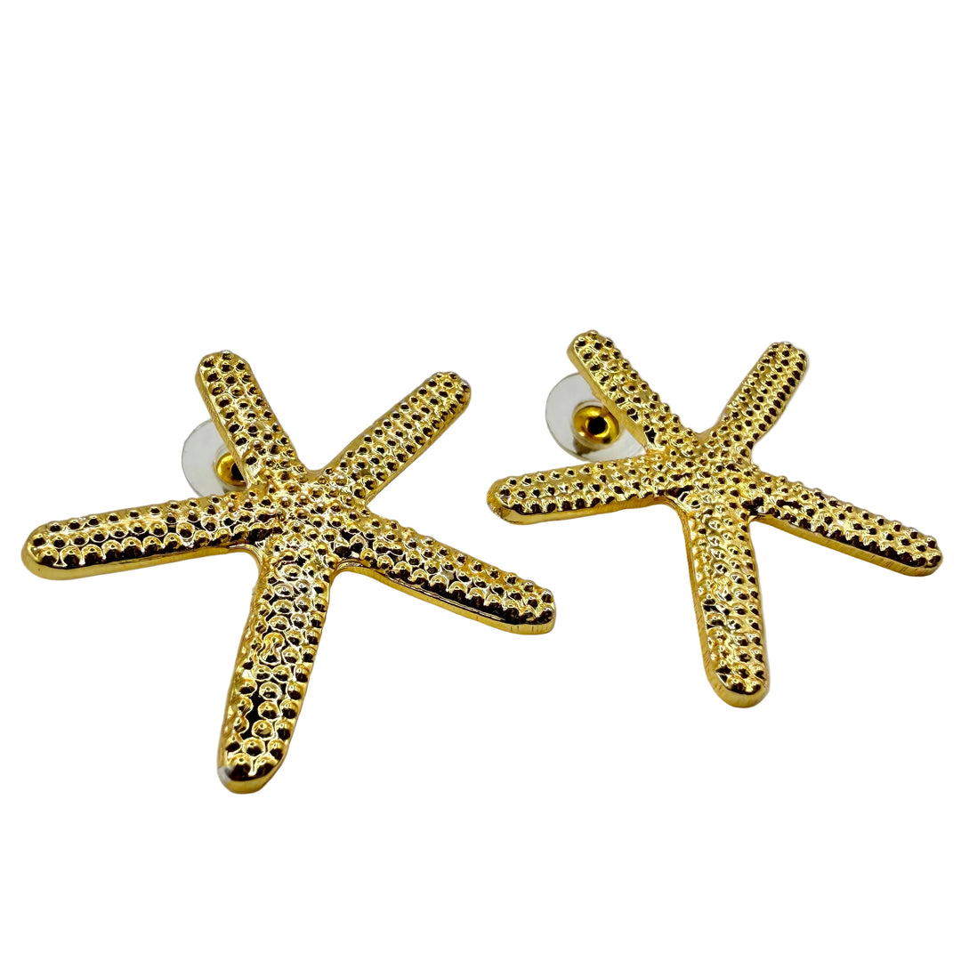 Golden starfish earrings