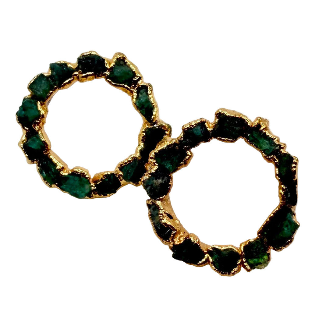 Emerald loop earrings